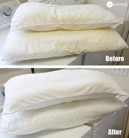 Účinný způsob, jak se dostat bílé ložní prádlo a polštáře