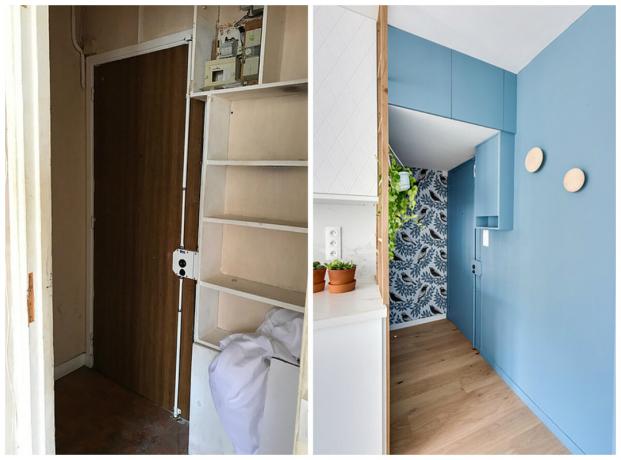 Studio 26 m² pro blogerki s ložnicí v kuchyni před a po fotografiích