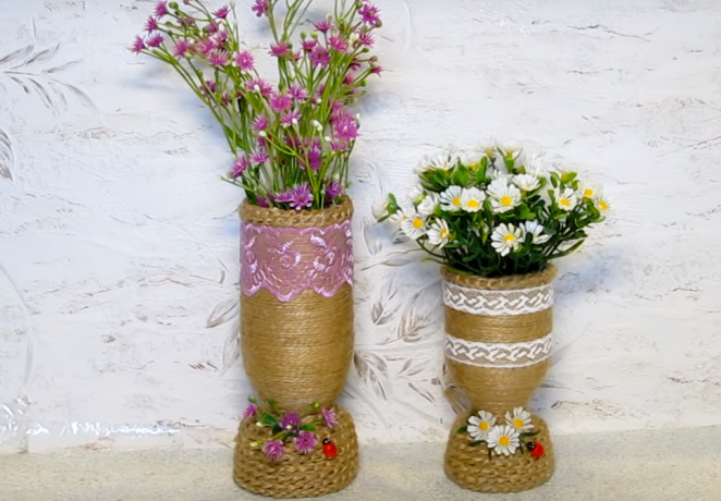 Příklady kreslení váz cop, krajky a umělé květiny 