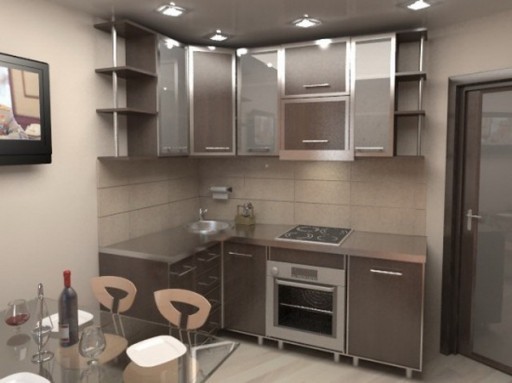 Malá kuchyň v prostorné kuchyni - plus skutečnost, že jídelní část a posezení budou pohodlnější