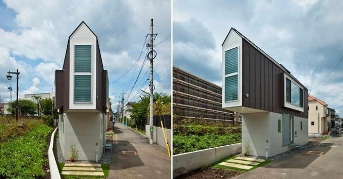 Úzký dům v Japonsku.
