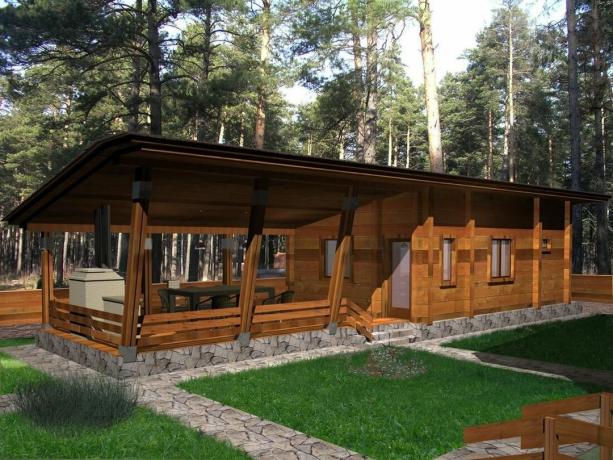 Sauna s altánem pod jednou střechou: design + stavět vlastníma rukama