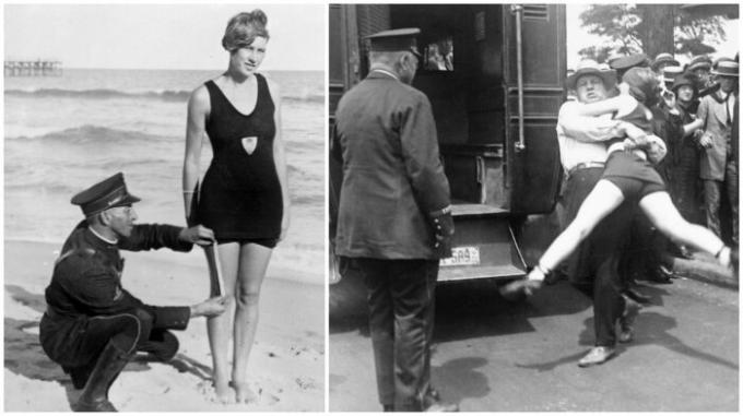 Ženy v „neslušné“ plavky by měly být zatčen! (Th 1920, USA). 