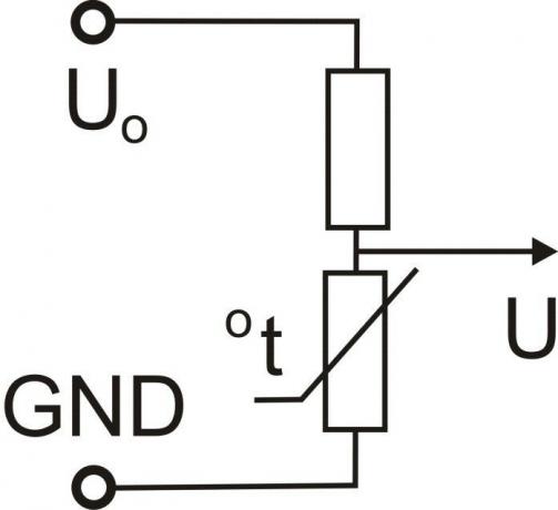 Obrázek 3. Typické zapojení termistoru v tepelných stabilizačních obvodů