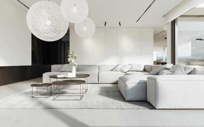 Minimalistický styl obývacího pokoje