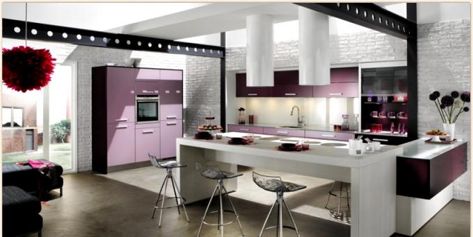 Bílo-fialová kuchyň (42 fotografií), design pro kutily: pokyny, fotografické a videonávody, cena