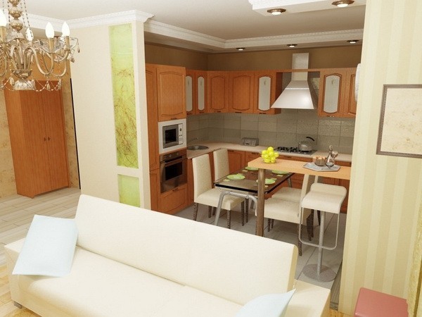 design kuchyně a obývacího pokoje