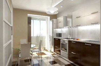 kombinovaná kuchyň a obývací pokoj