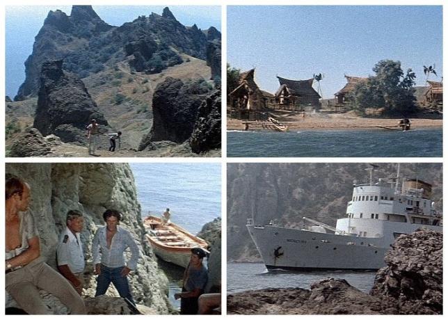 Fragmenty z filmu Piráti z dvacátého století (1979) - první sovětský kinoboevika (Cape Tarhankut, Krym).
