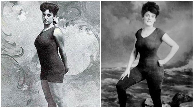 Neslýchaná drzost Annette Kellerman: "superotkrovenny" plavky (1907).