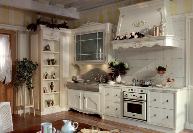 Kuchyně ve stylu Provence (44 fotografií): osvětlení a další prvky interiéru, design, video a fotografie
