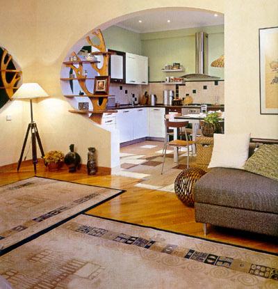 design kombinované kuchyně s obývacím pokojem