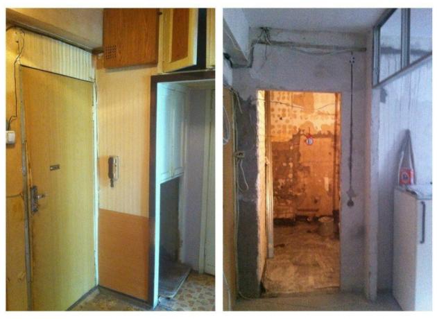 Dvushka 52 m² zabit „Stalin“: před a po fotkách