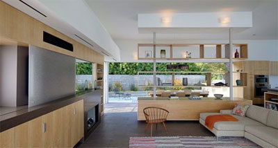 obývací pokoj jídelna kuchyň design