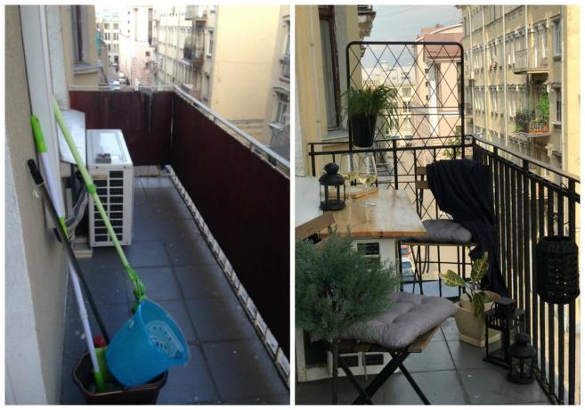 Balkon: před a po