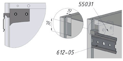 Zavěšení horních kusů nábytku na montážní lištu pomocí háčků