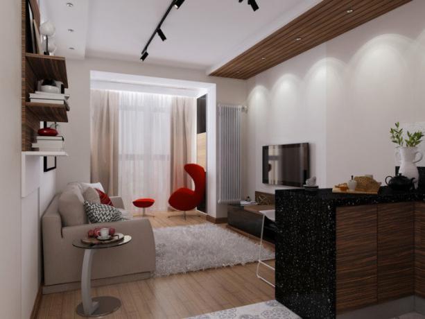 Trochu ano udalenkaya: stylový byt plocha je menší než 30 metrů čtverečních