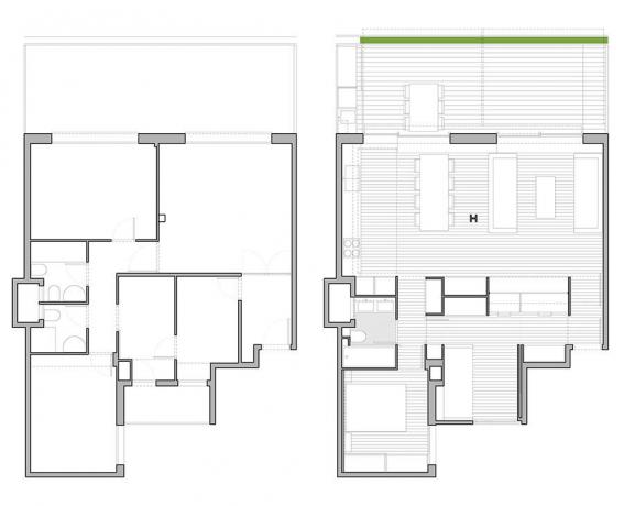 Treshka 65 m², z nichž více než polovina - kuchyň, obývací pokoj